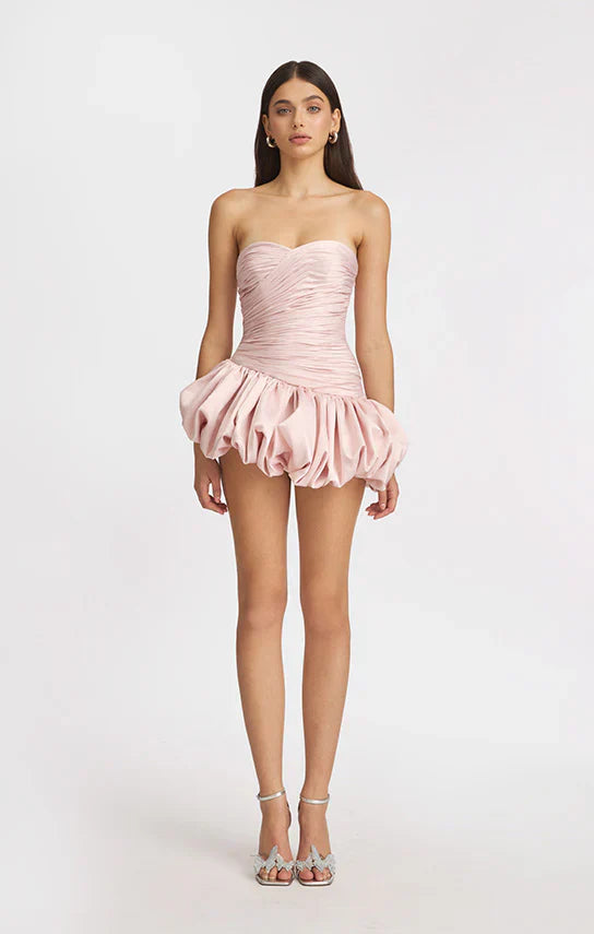 Alia | Robe de cocktail mini drapée bustier ballon pour femme