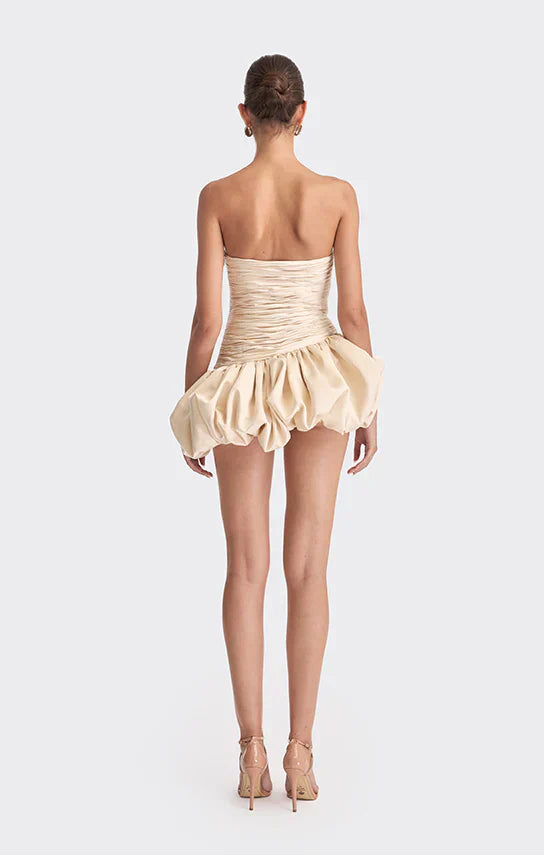 Alia | Robe de cocktail mini drapée bustier ballon pour femme