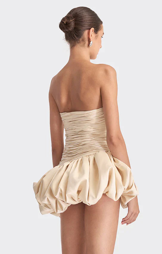 Alia | Robe de cocktail mini drapée bustier ballon pour femme