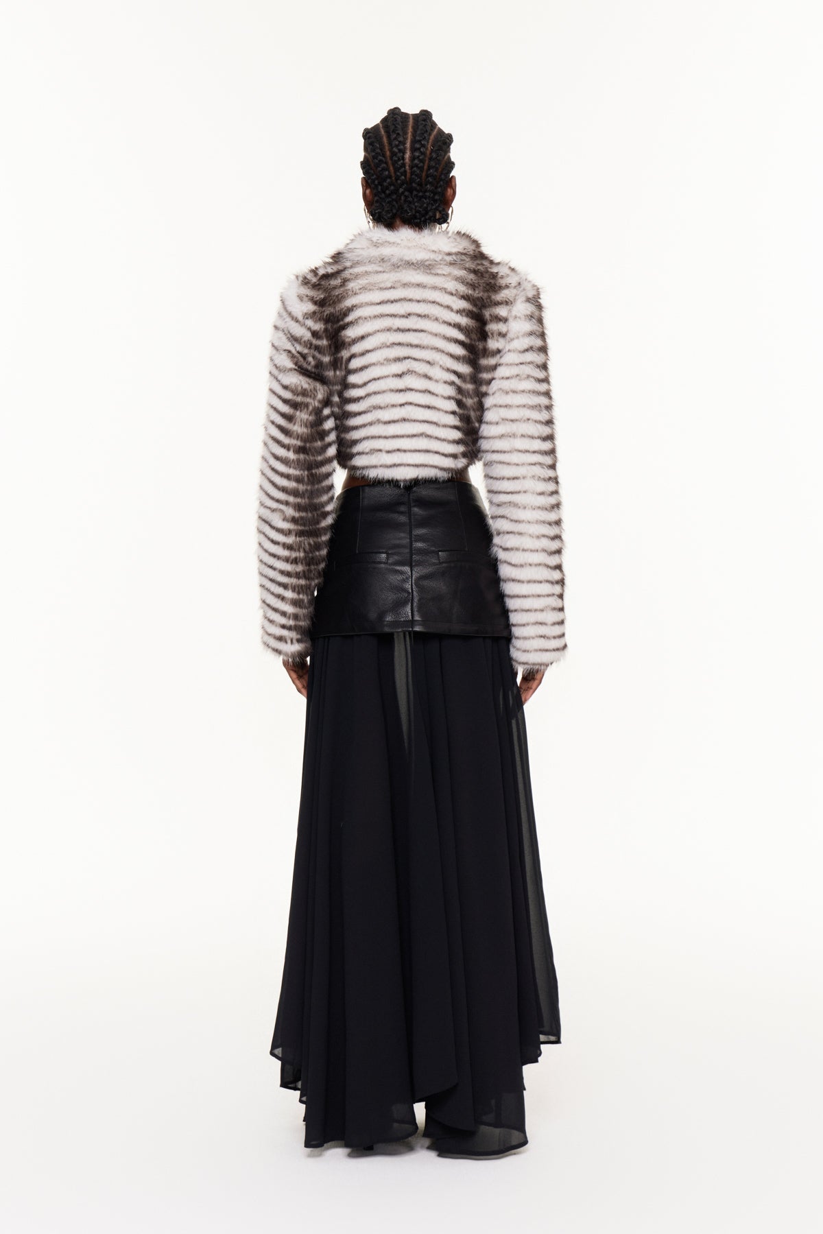 Meadow | Veste en fausse fourrure à imprimé zèbre pour femme