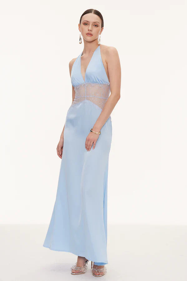 Séléné | Robe longue dos nu en dentelle décolletée pour femme