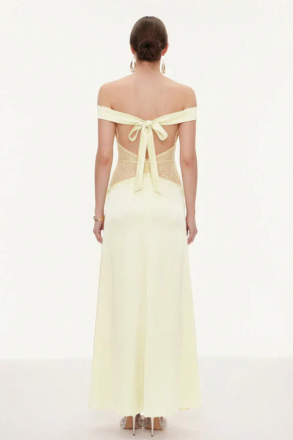 Séléné | Robe longue dos nu en dentelle décolletée pour femme