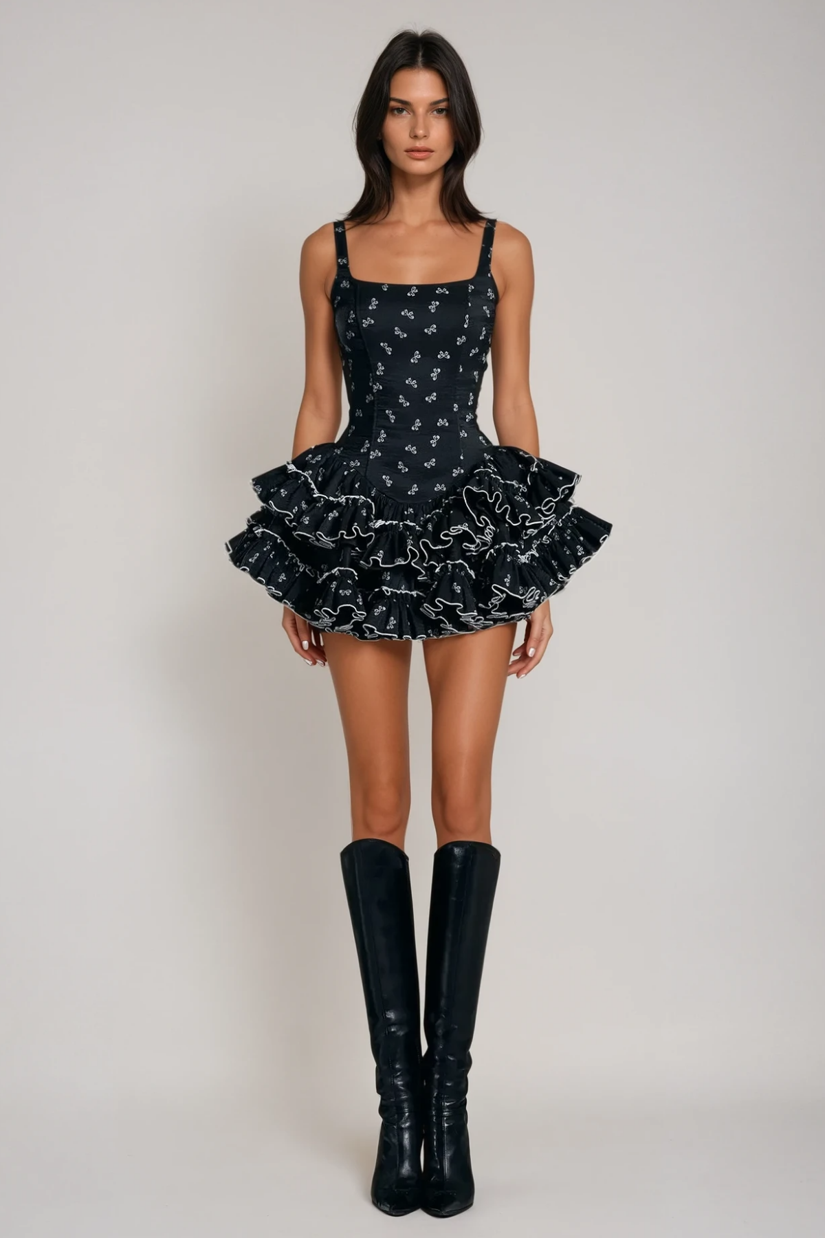 Sienna | Mini-robe sans manches à volants pour femme