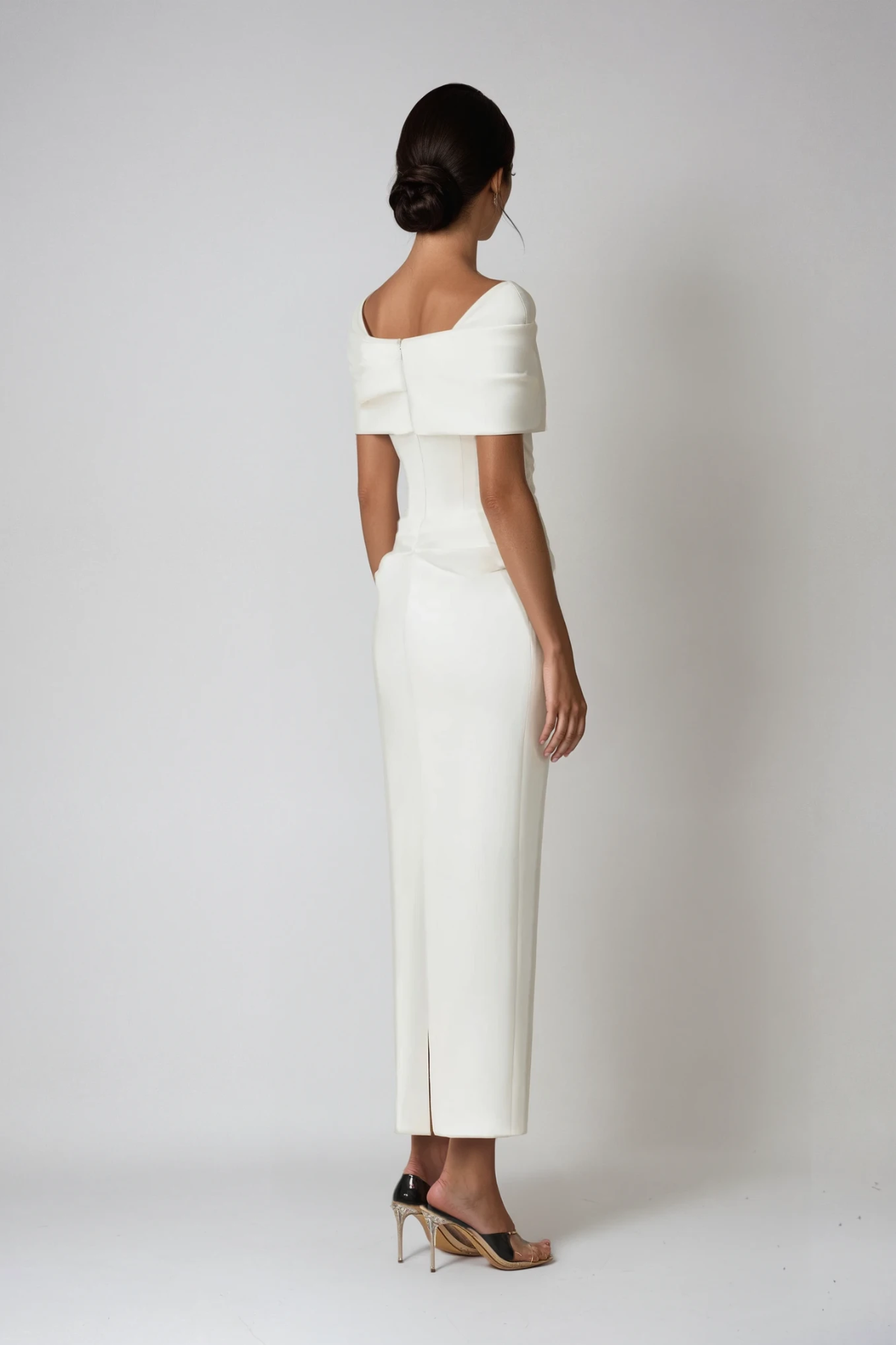 Thea | Robe de soirée longue froncée à épaules dénudées pour femme