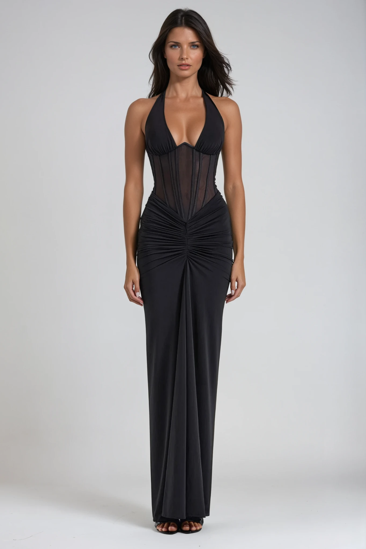 Vérité | Robe longue corset à col licou pour femme