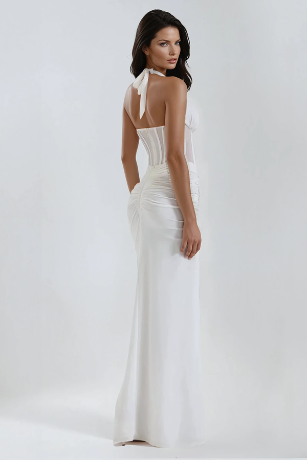 Vérité | Robe longue corset à col licou pour femme