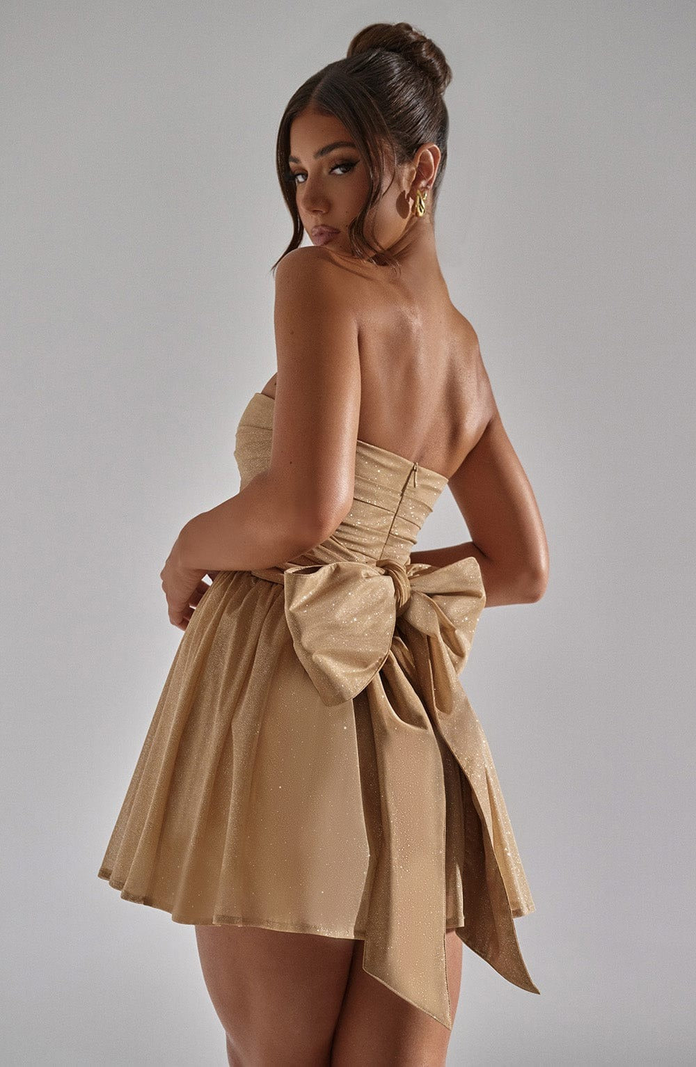 Madeline | Mini-robe de soirée bustier à paillettes pour femme
