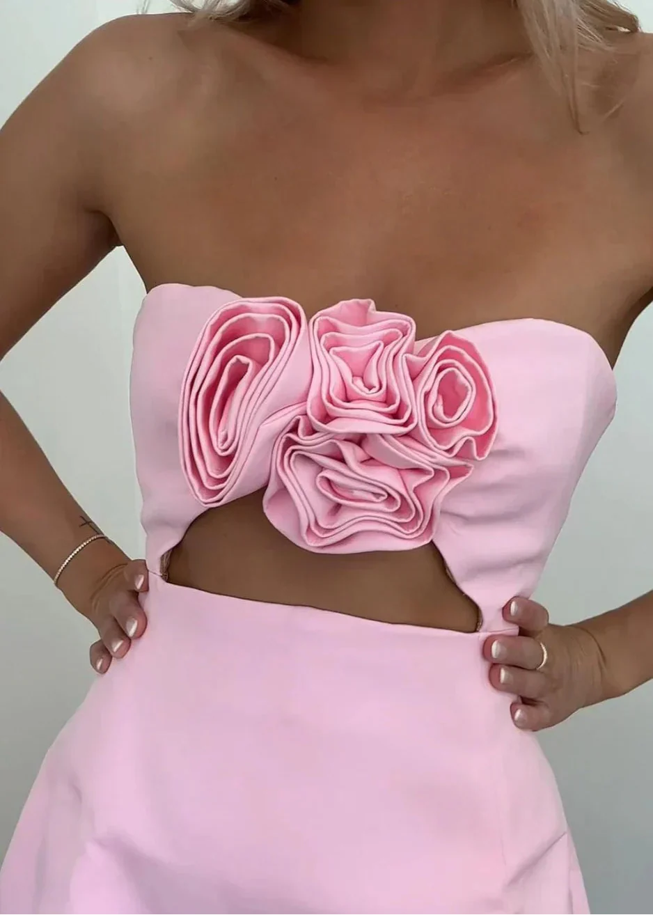Elspeth | Women's Strapless Floral Mini Cocktail Dress