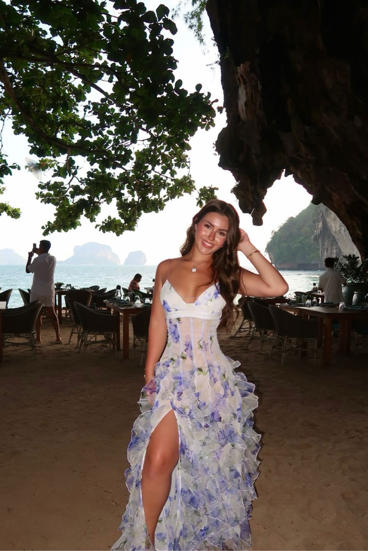 Emberly | Robe longue sans manches à volants pour invitée de mariage