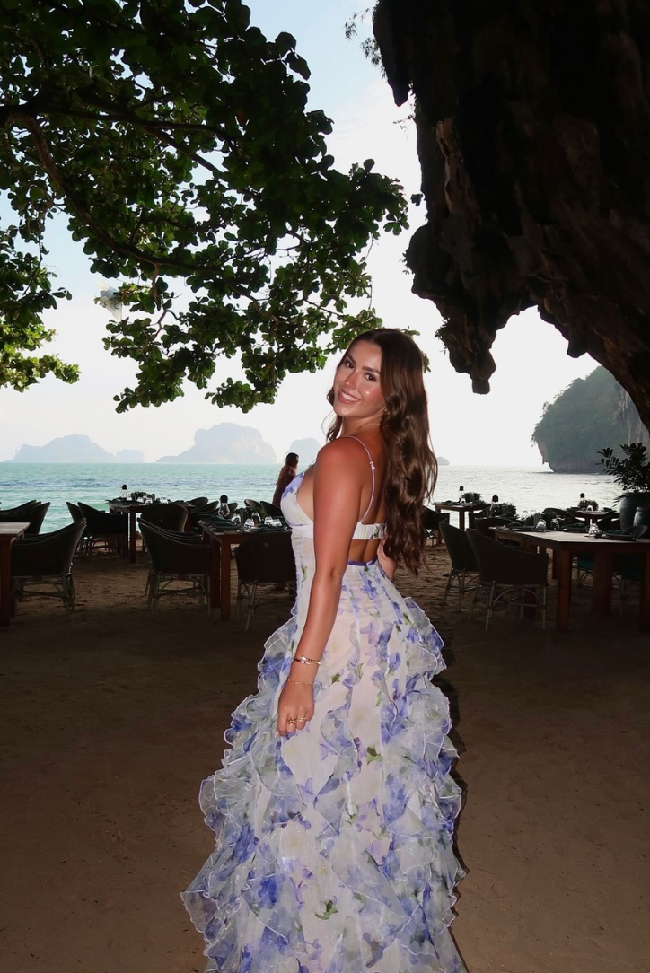 Emberly | Robe longue sans manches à volants pour invitée de mariage