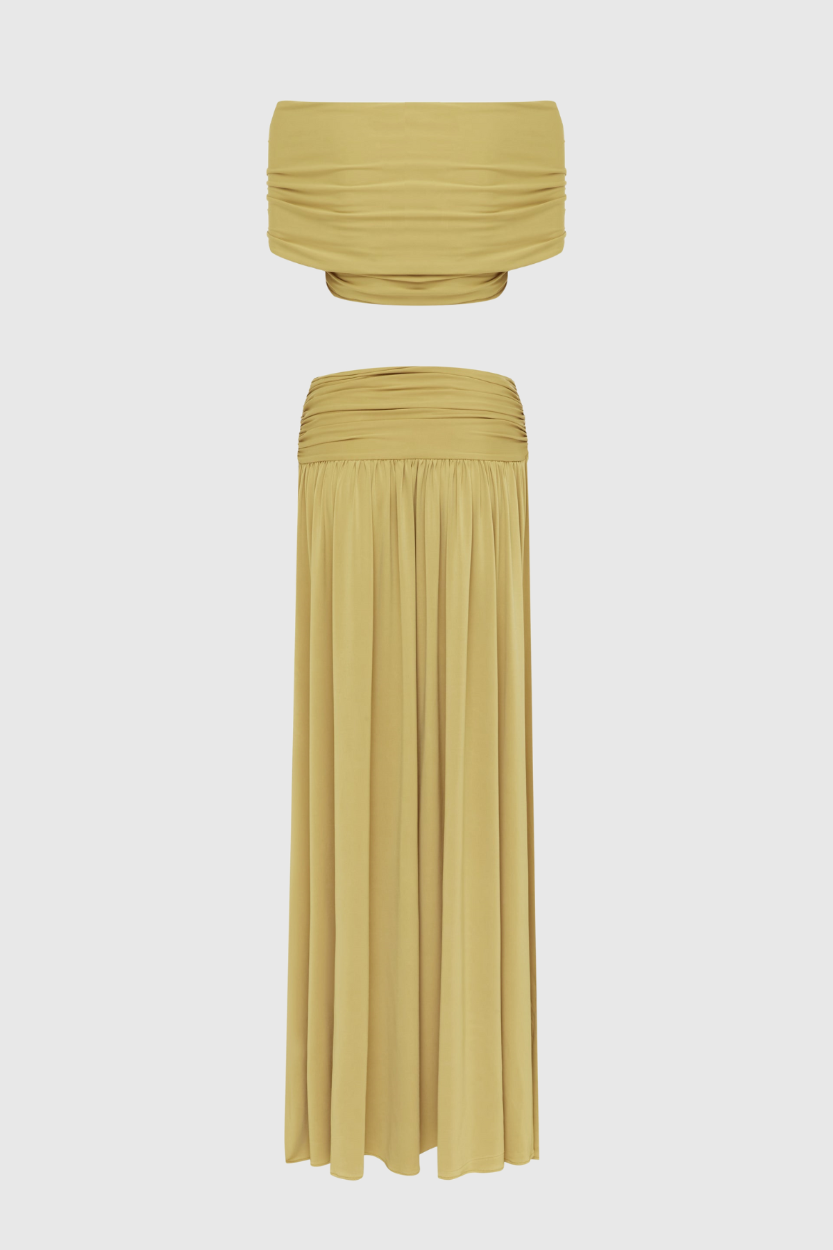 Ramona | Women's Off-Shoulder Ruch Skirt Summer Set