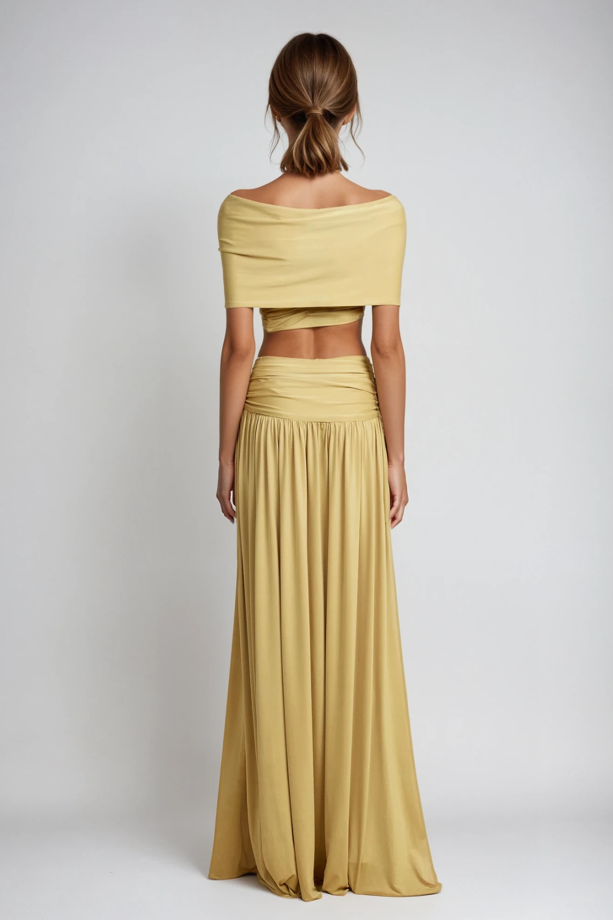 Ramona | Women's Off-Shoulder Ruch Skirt Summer Set