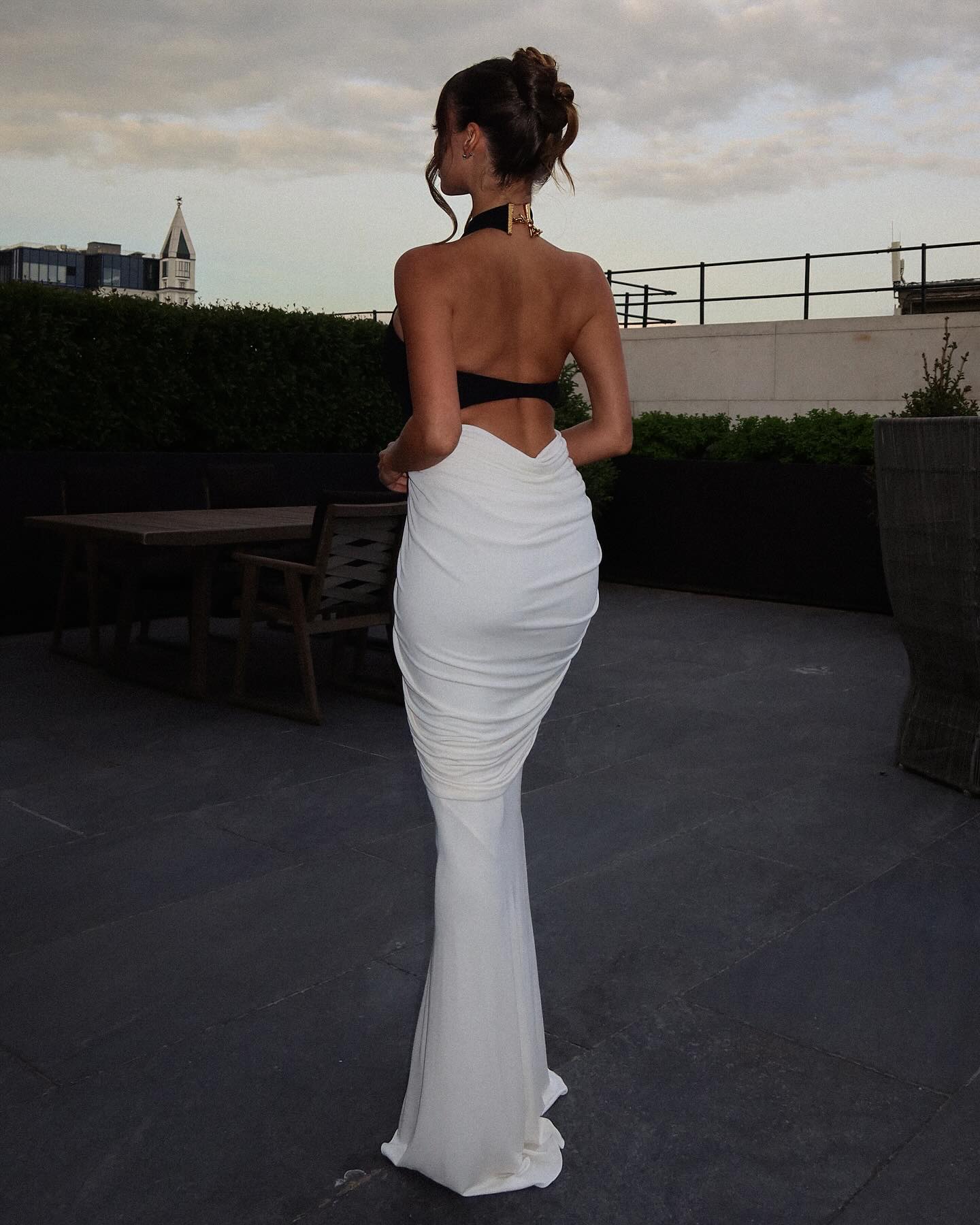 Sloane | Women's Sleeveless Backless Ruched Bodycon Maxi Dress