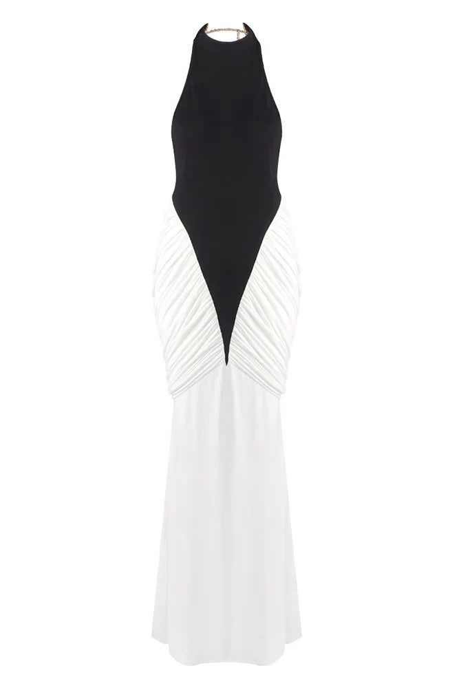 Sloane | Women's Sleeveless Backless Ruched Bodycon Maxi Dress
