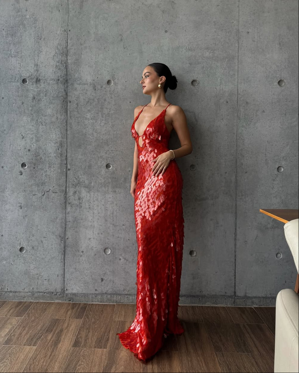 Veronica | Robe longue de bal sans manches à sequins pour femme